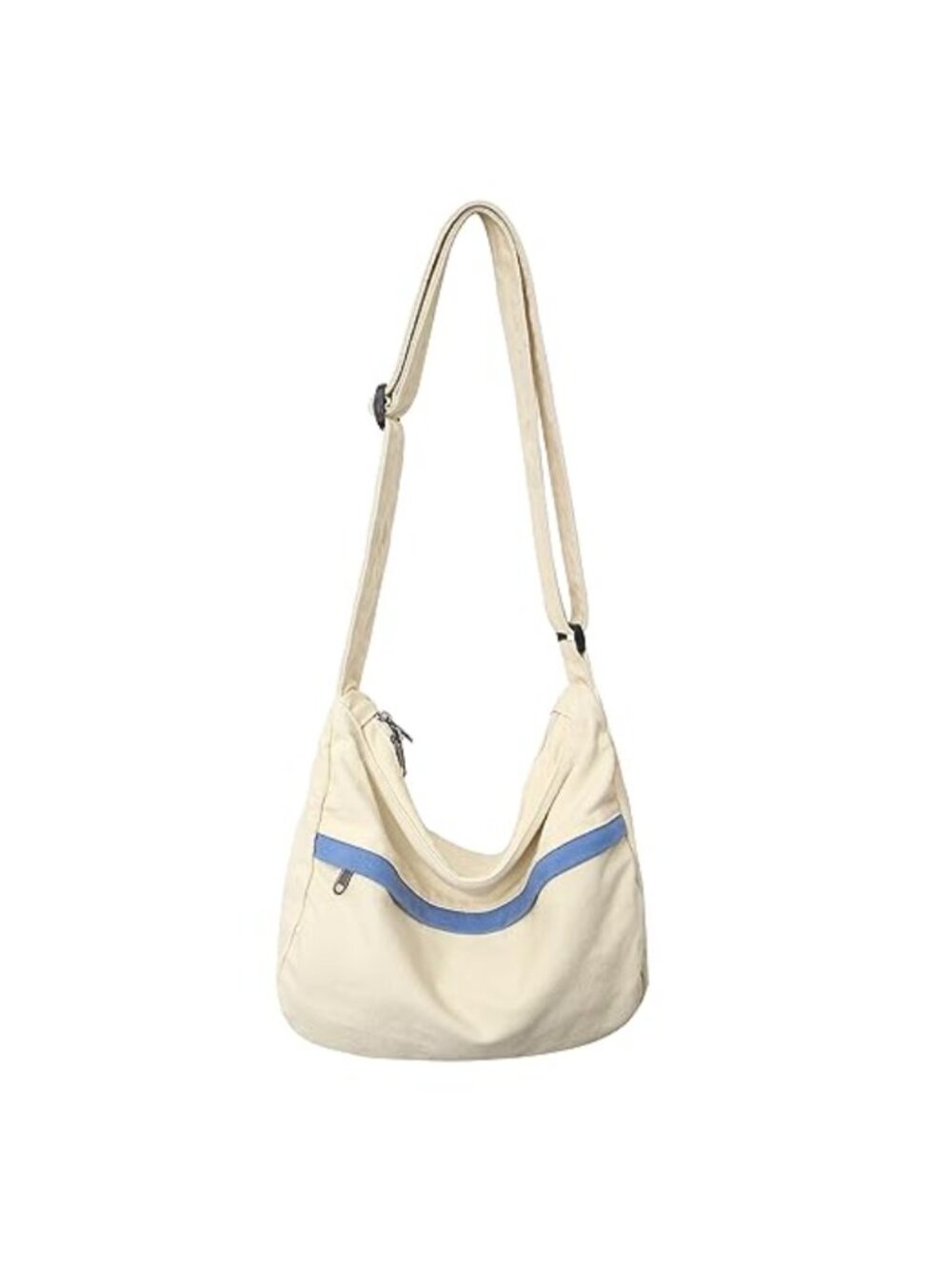 Canvas Messenger Bag Large Hobo Crossbody Zipper Shoulder Tote Handbag